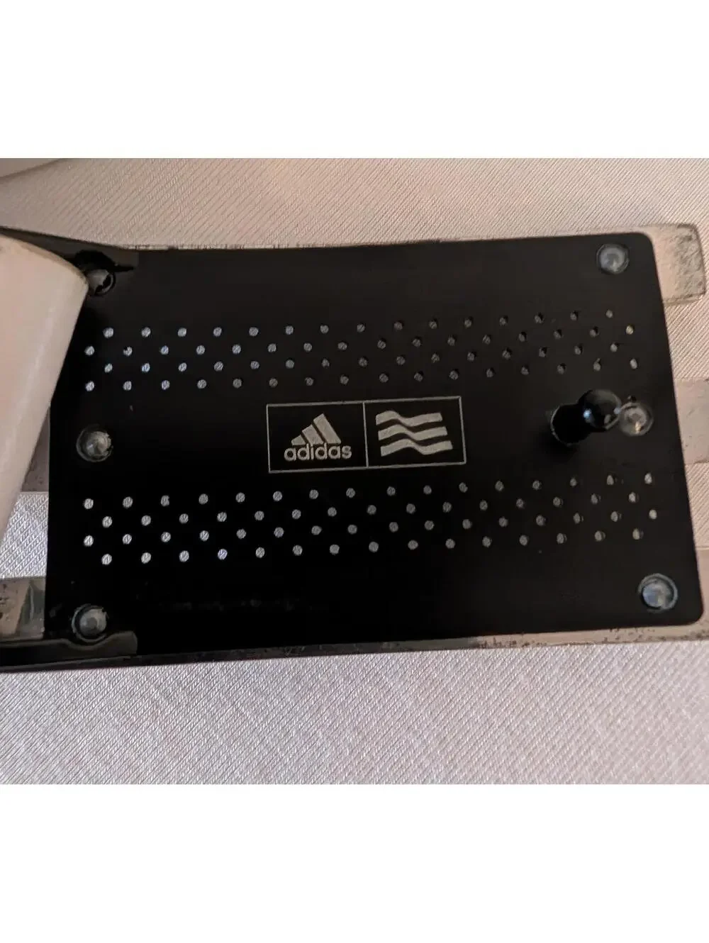 Adidas White Leather Belt with Metal Buckle